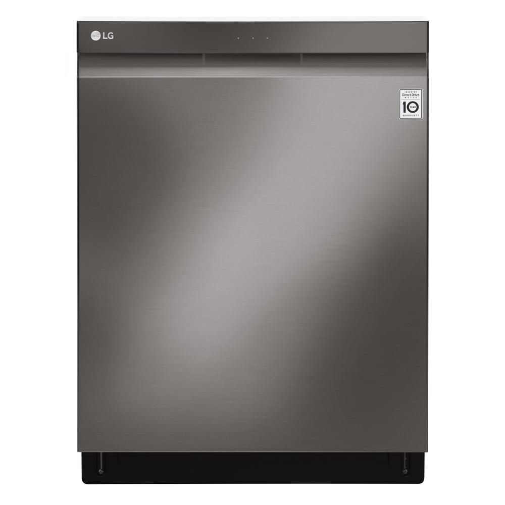 24-inch Top-Control Dishwasher with Pocket Handle and EasyRack in Black Stainless Steel