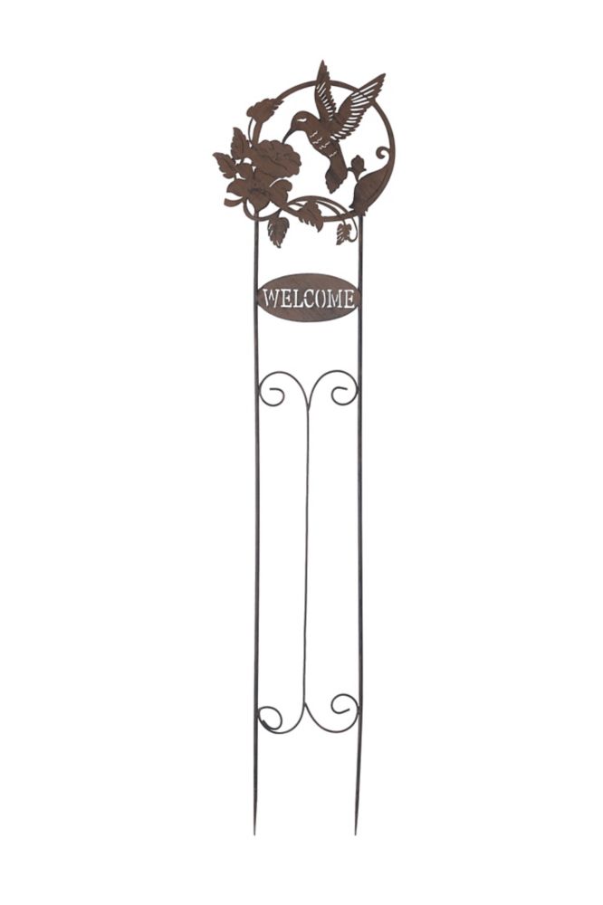 Welcome Hummingbird Garden Stake