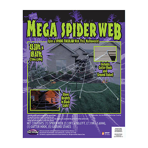 Fun World Mega 23 Ft X 18 Ft Yard Web Halloween Decoration