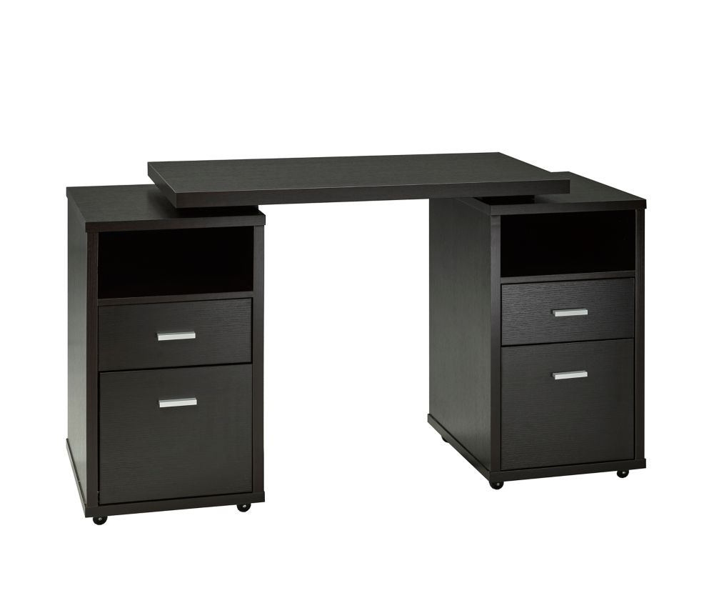 Brassex Inc Expandable Computer Desk Dark Cherry