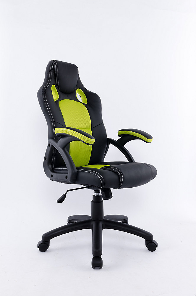 Office Chair With Gas Lift And Tilt Mechanism Black Green