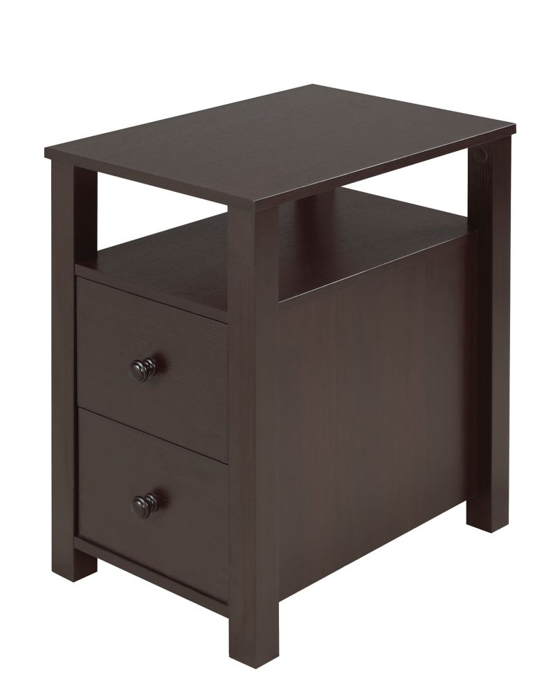 Brassex Inc. Telephone Stand with 2 Storage Drawers, Dark Cherry The