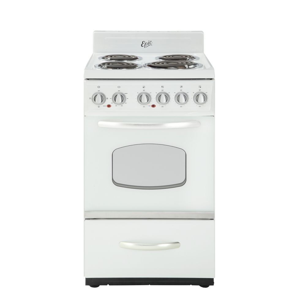 Epic 20 Inch Retro Electric Range in White. The Home Depot Canada