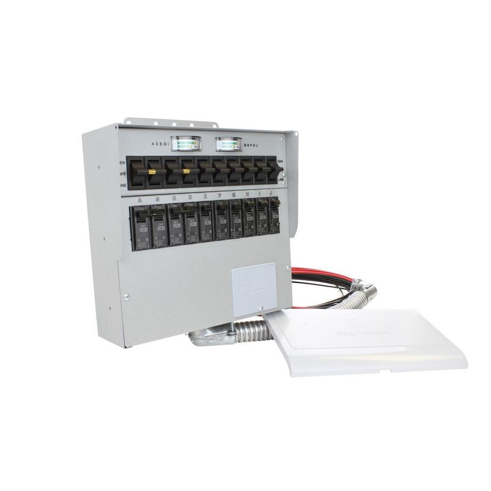 Reliance Controls 510C 50 amp 12,500W 10-Circuit Indoor Transfer Switch ...