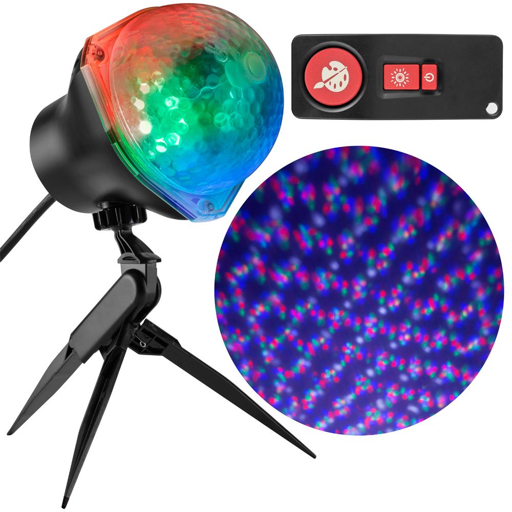 NewLightShow Outdoor Lighting LED Multicolored Projection Star Spinner w// Remote
