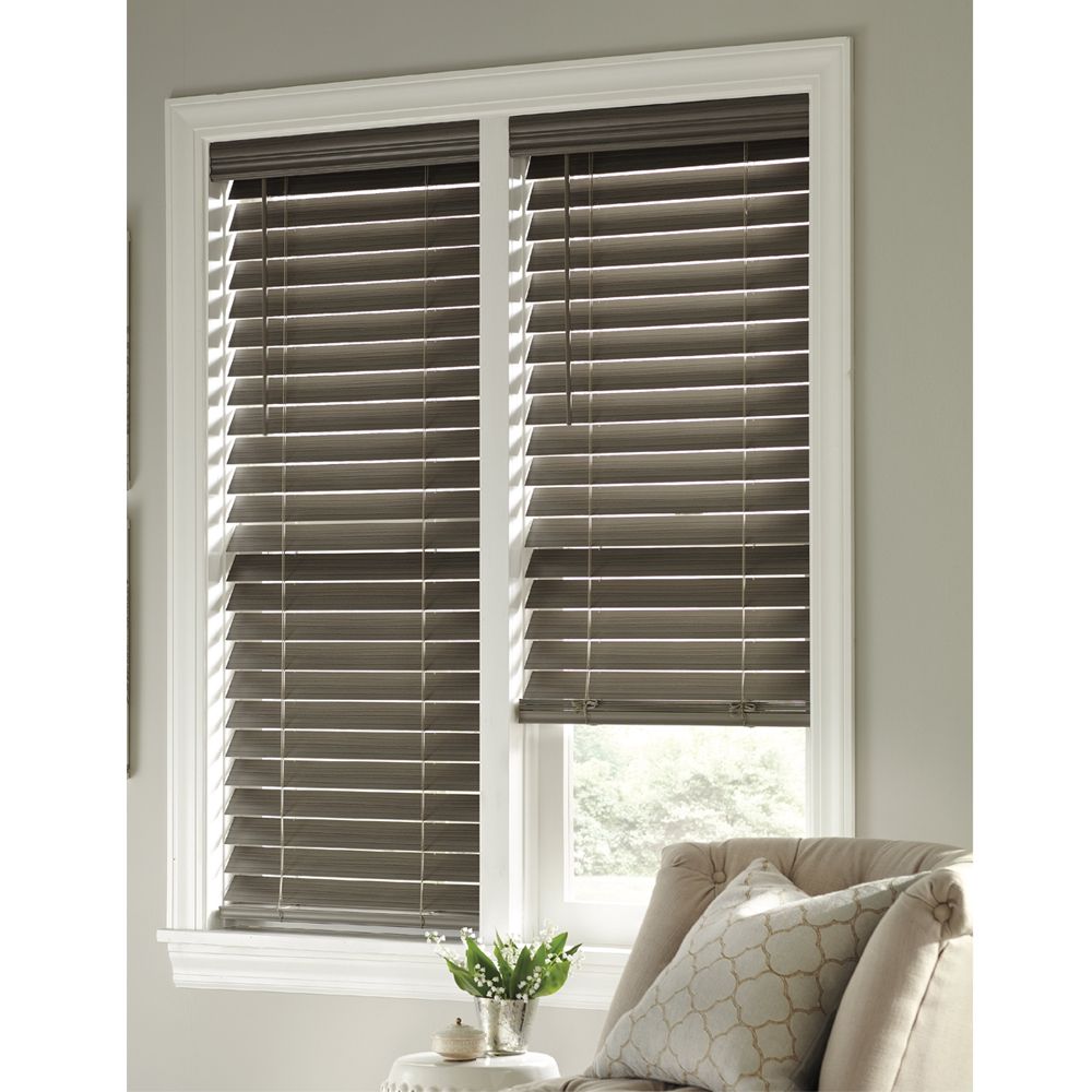Home Decorators Collection 2.5-inch Cordless Faux Wood Blind Grey 30