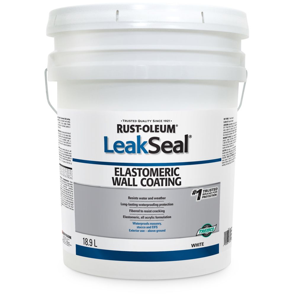 LeakSeal 18 9L Elastomeric Wall Coating White The Home Depot Canada   P 1001063778 