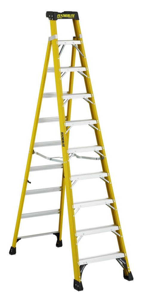 Featherlite 10 Feet Fibreglass Cross Step Ladder With 300 Lb Load   P 1001064503 