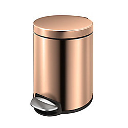 5L Rose Gold Stainless Steel Step Trash Can