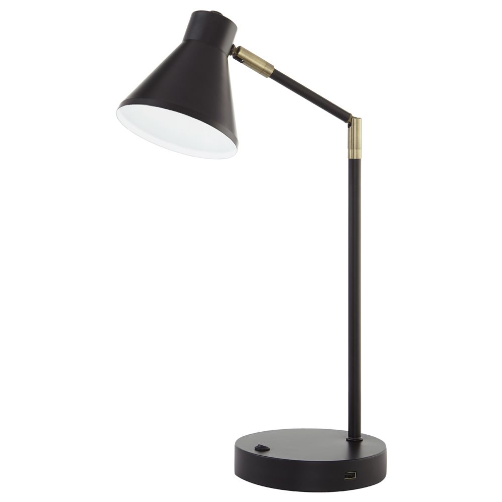 Home Decorators Collection Matte Black LED Desk Lamp | The Home Depot