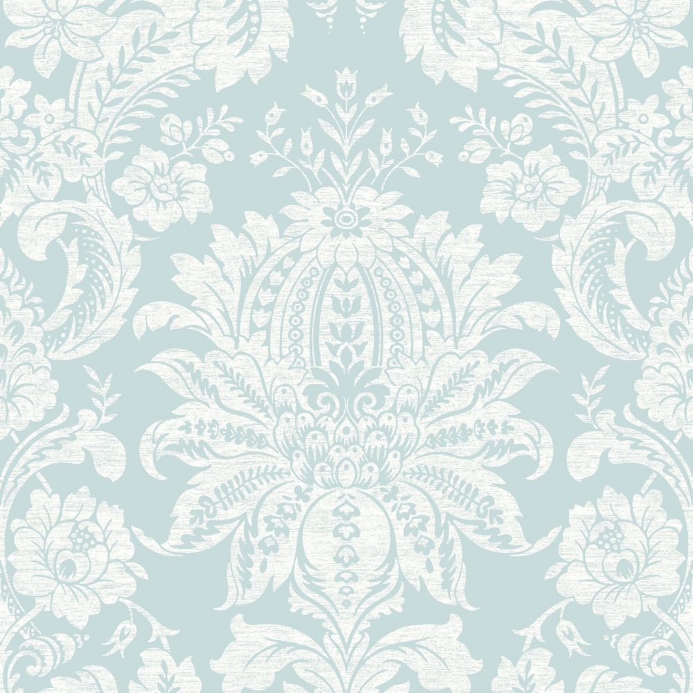 Superfresco Easy Damask Aqua/White Wallpaper The Home Depot
