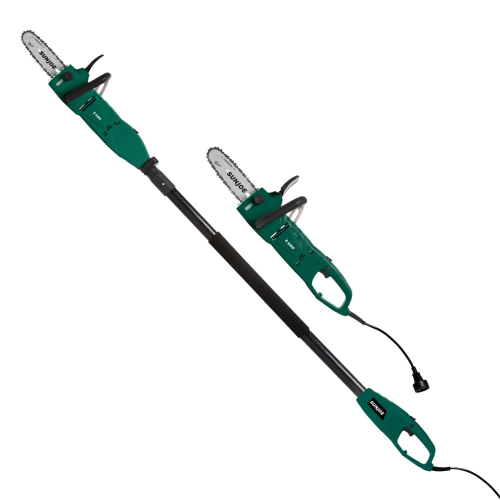 Sun Joe SWJ806E-HTG 2-in-1 Electric Convertible Pole Chain Saw %7C 8 inch %7C 8.0 Amp (Hunter Green)