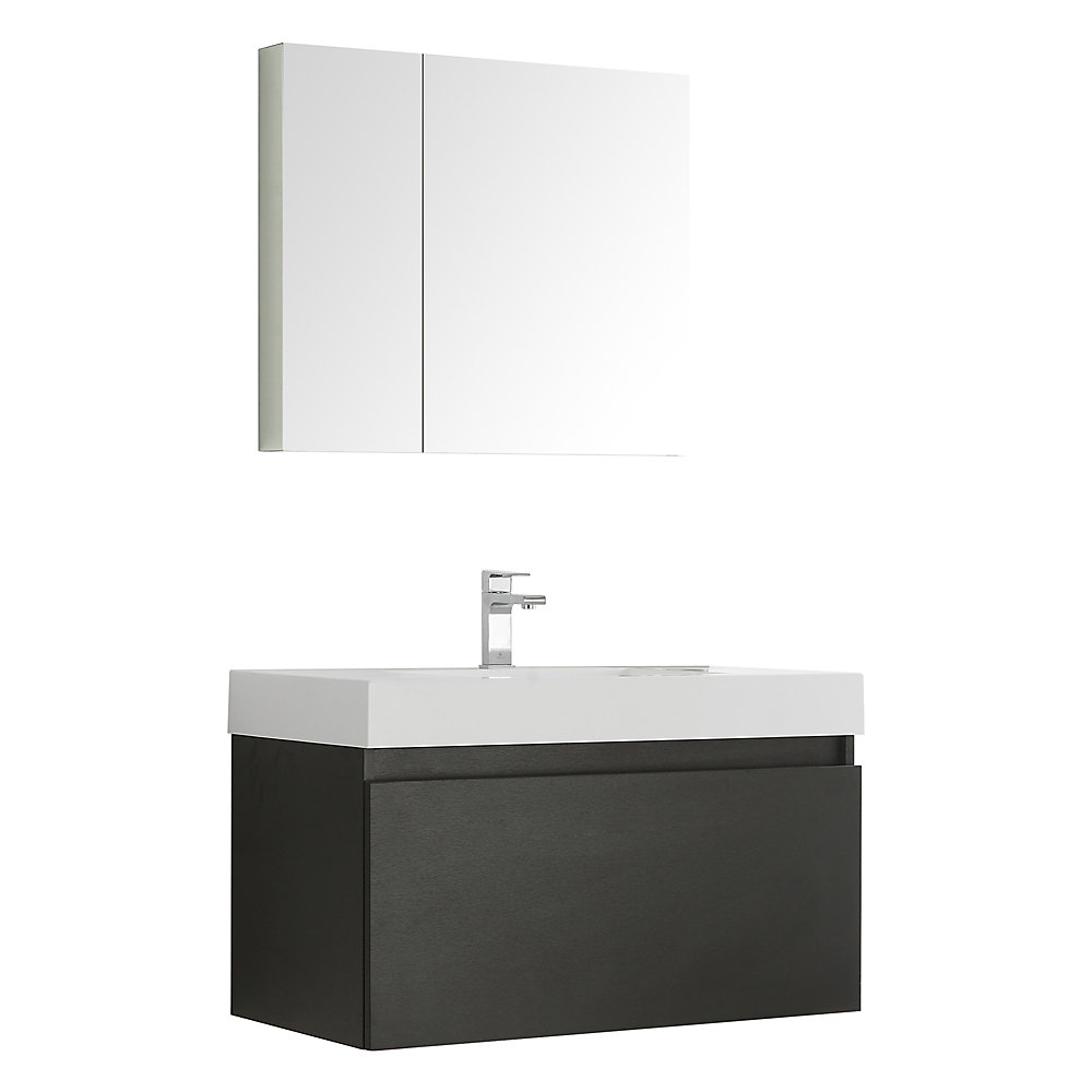 Fresca Mezzo 35 40 Inch W 2 Drawer Wall Mounted Vanity In