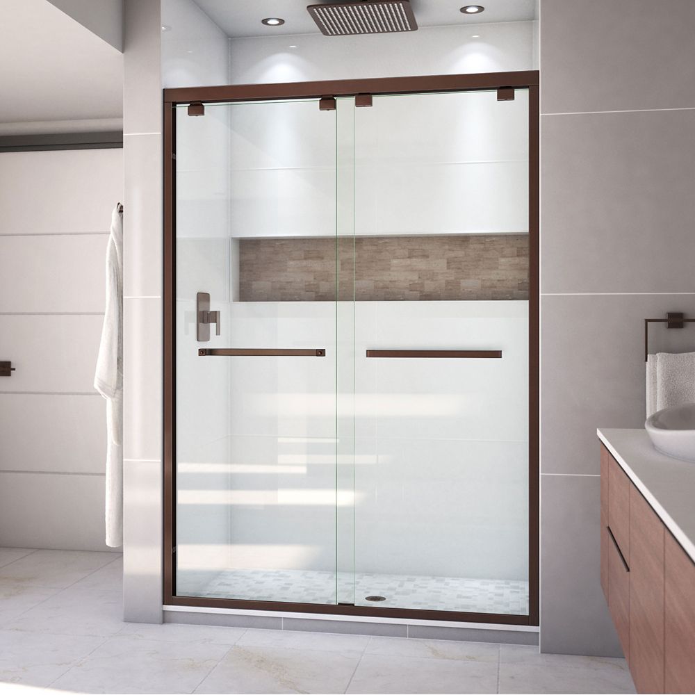 DreamLine Encore 54-inch x 76-inch Frameless Rectangular Sliding Shower Door in Glass with 