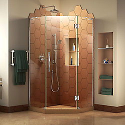 Prism Plus 40-inch W x 40-inch D Frameless Shower Enclosure in Chrome Hardware