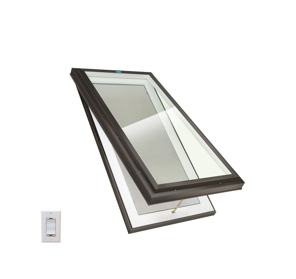 Skylights Accessories The Home Depot Canada Columbia Skylights Venting Electric Standard Curb Mount Loe3