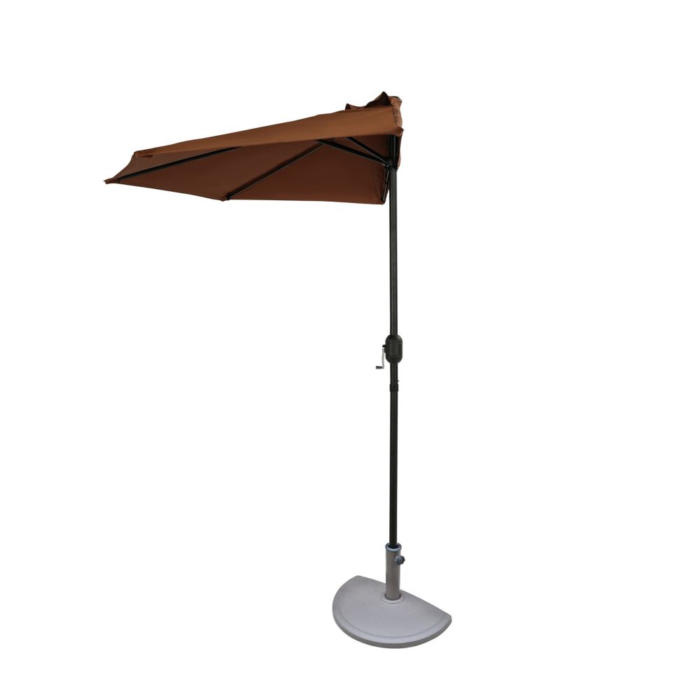 Island Umbrella Lanai 9 Ft Half In Coffee Polyester Island Umbrella Lanai 9 Ft Half