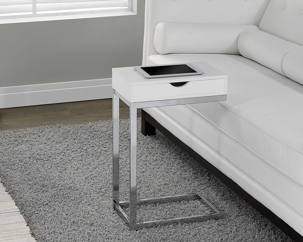 Monarch Specialties Coffee Table Glossy White With Tempered Glass Monarch Specialties Accent Table Chrome Metal This Beautiful Glossy White