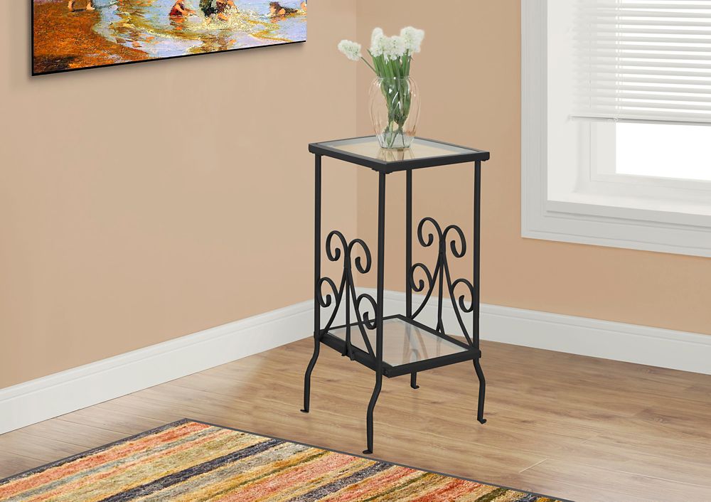 Monarch Specialties Mirrored Accent Chest Side Table in Brushed Silver