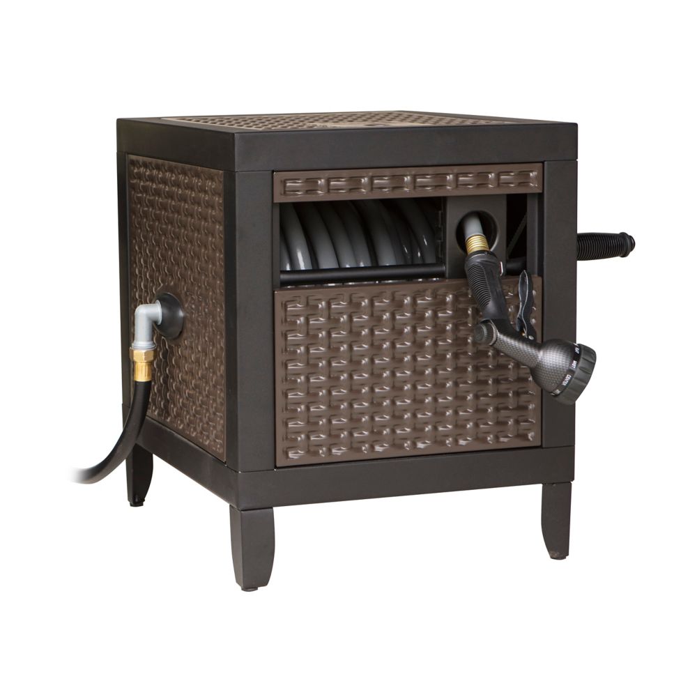 Ames Metal Hose Reel With Wicker Finish The Home Depot Canada