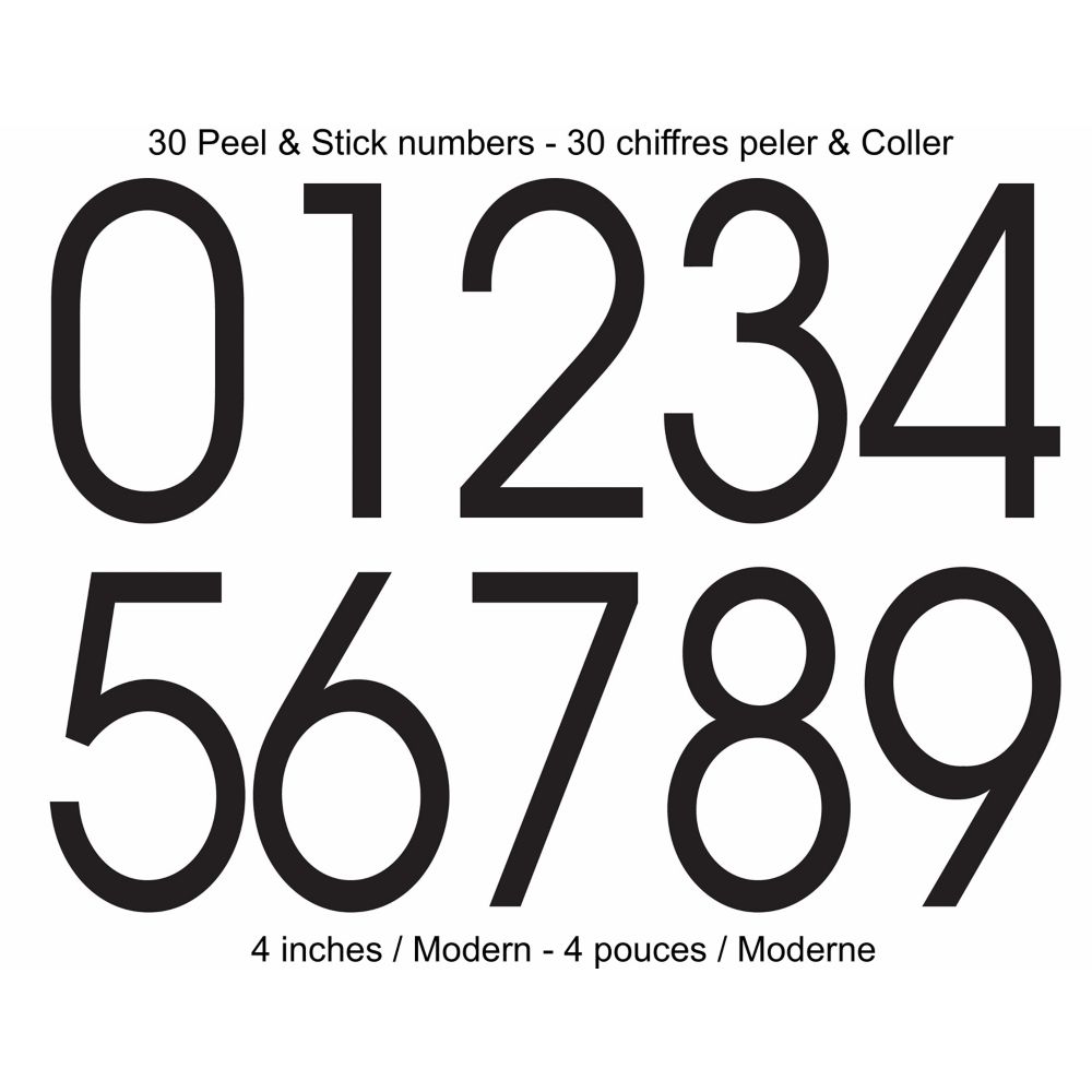 PRODF Modern SelfAdhesive Numbers Kit, Black 4 Inches The Home