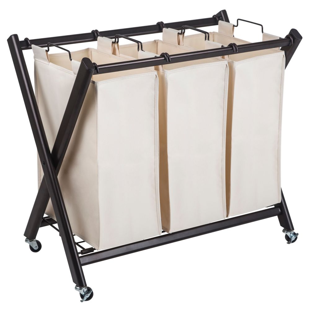 Greenway Deluxe Steel Triple Laundry Sorter The Home Depot Canada