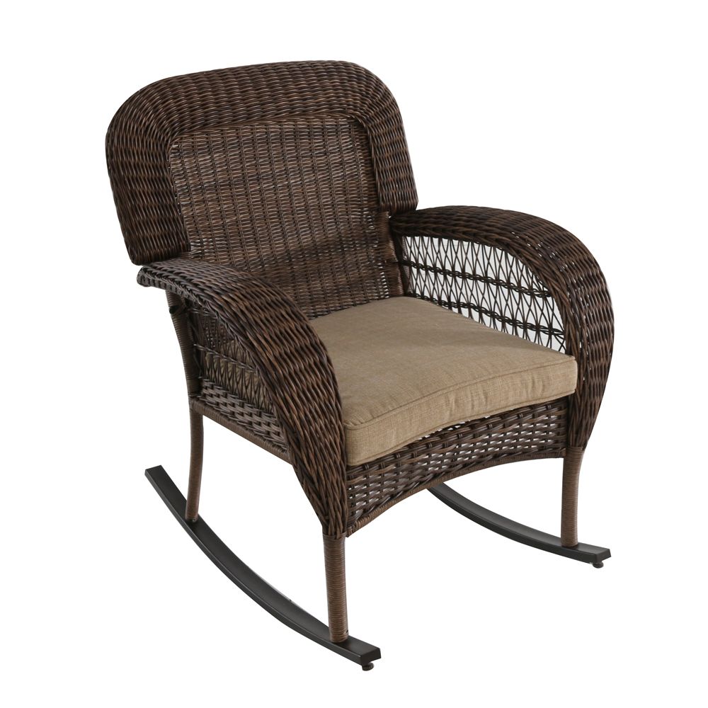 Patio Flare Muskoka Collection Rocker Beige Sunbrella Fabric, Dark