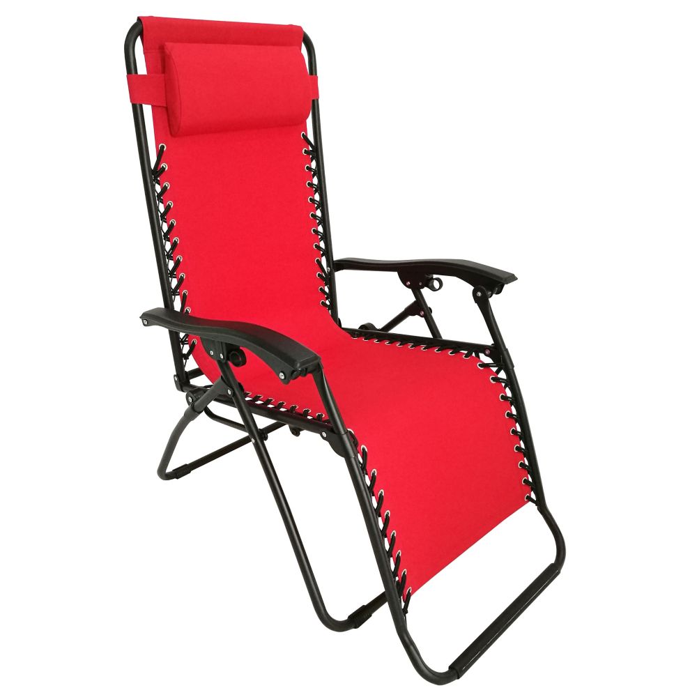 35 4 Inch W X 25 5 Inch L X 44 4 Inch H Multi Position Zero Gravity Patio Lounge Chair In Red