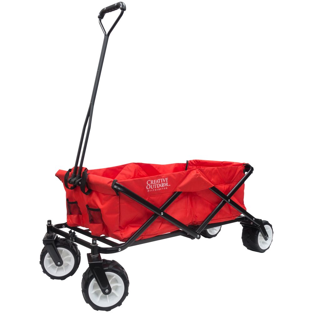 Creative Outdoor AllTerrain Big Wheels Folding Wagon in Red & Black