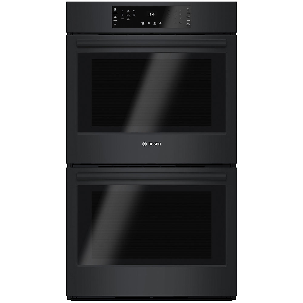 800 Series 30 Inch Double Wall Oven W European Convection Black