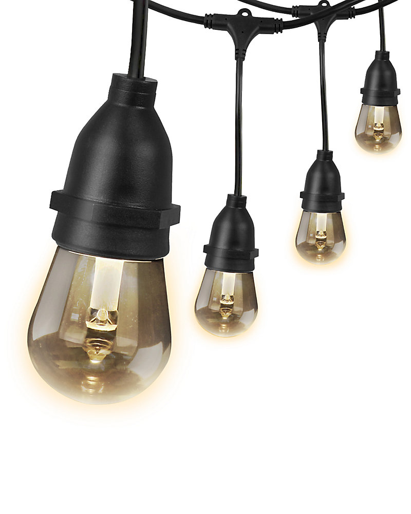 30 Ft Led Outdoor Weatherproof Colour Changing String Light Set In Black