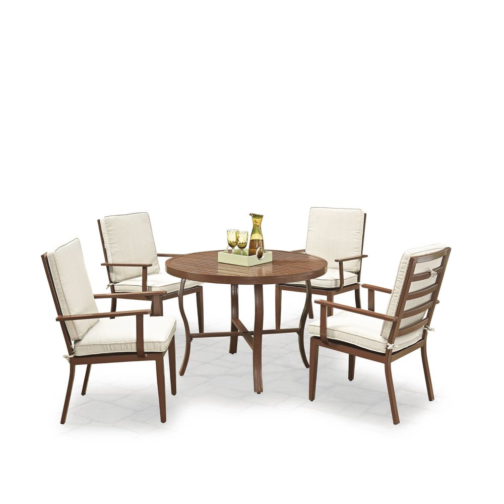 Homestyles Key West 5-Piece Round Outdoor Dining Table & 4 ...