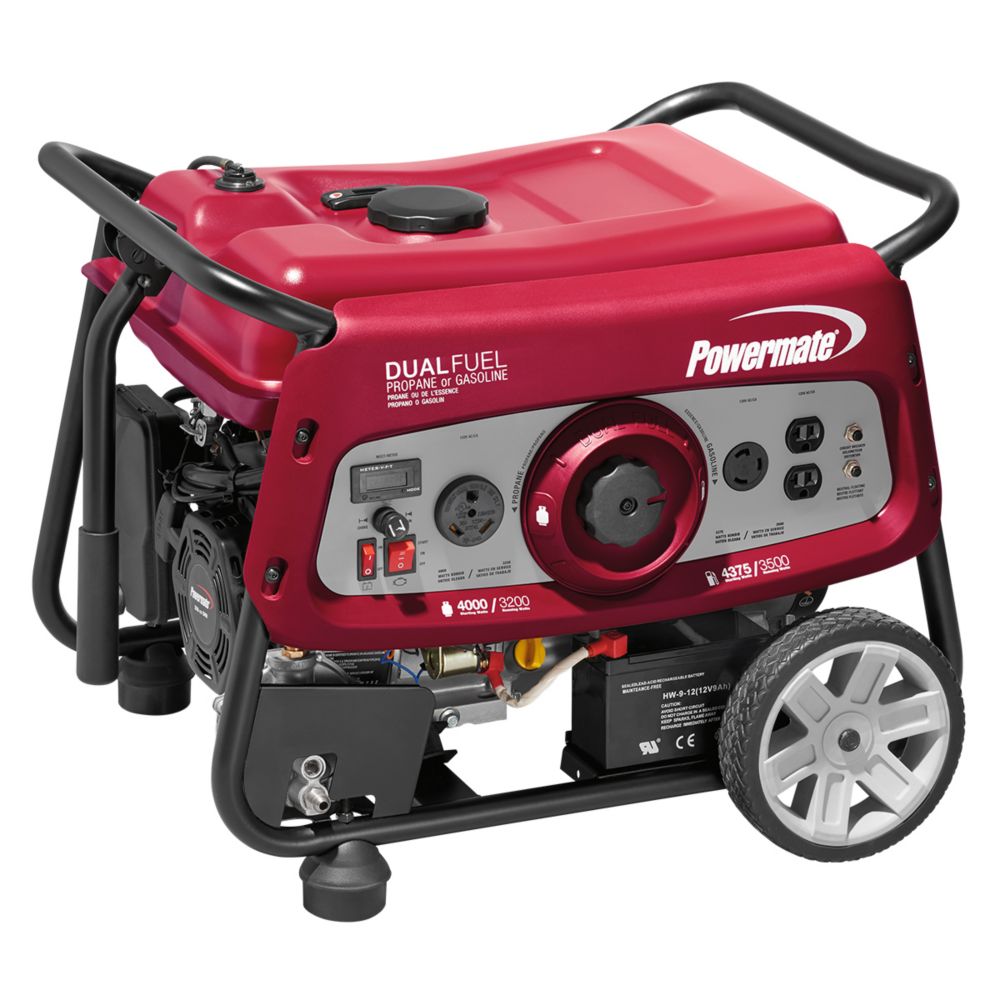 Powermate Générateur portable avec démarrage électrique Dual Fuel, 3