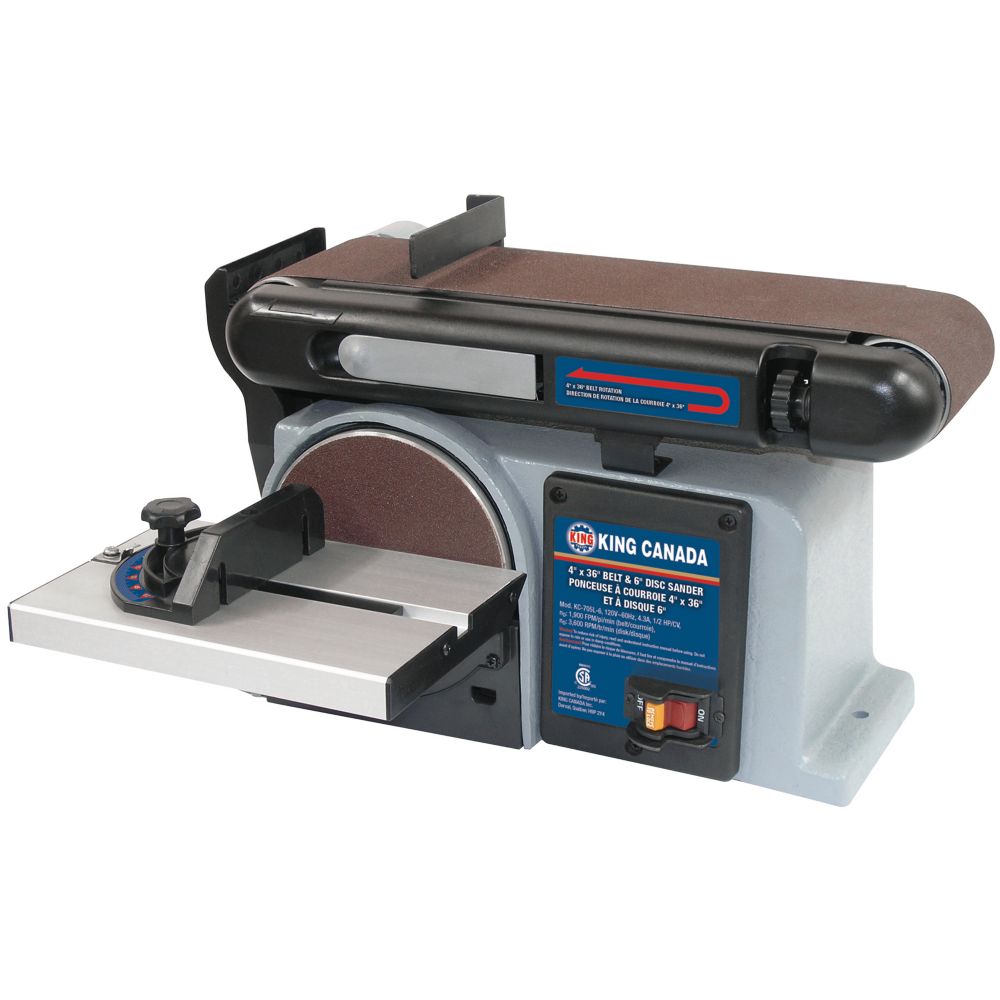 King Canada 4 Inch x 36 Inch Belt & 6 Inch Disc Sander The Home Depot