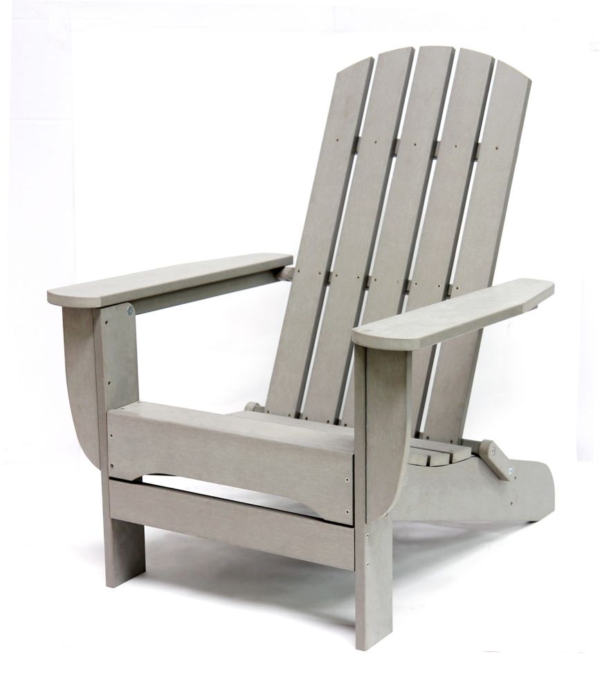 Hampton Bay Foldable Muskoka Chair In Grey