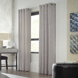 Home Decorators Collection Grey Faux Linen Semi Sheer