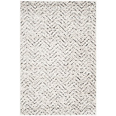 Adirondack Kevin Ivory / Charcoal 4 ft. x 6 ft. Indoor Area Rug