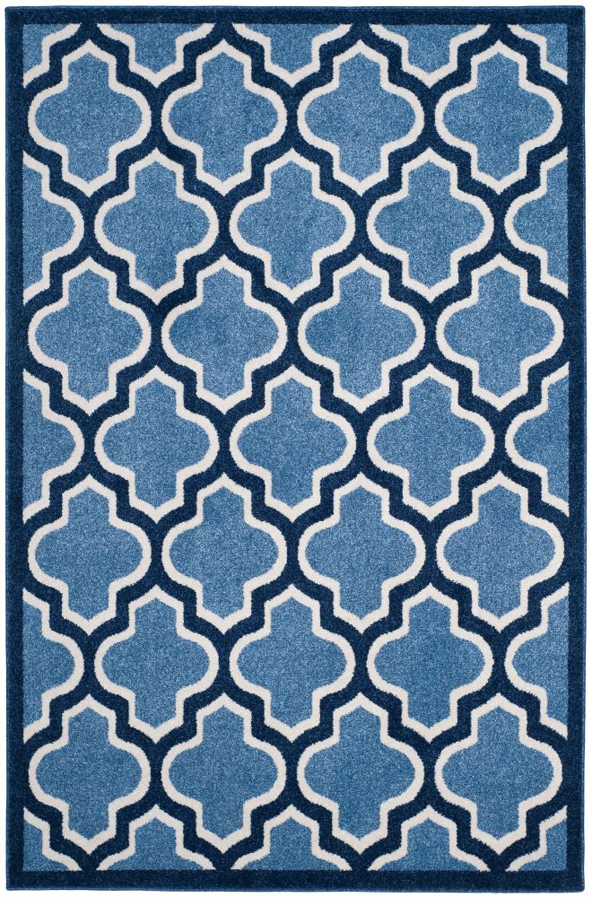 Safavieh Amherst Bradford Light Blue / Navy 6 ft. x 9 ft. Indoor