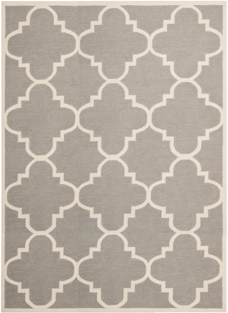 Safavieh Tapis Dintérieur 8 Pi X 10 Pi Dhurries Olivia Gris Ivoire Home Depot Canada