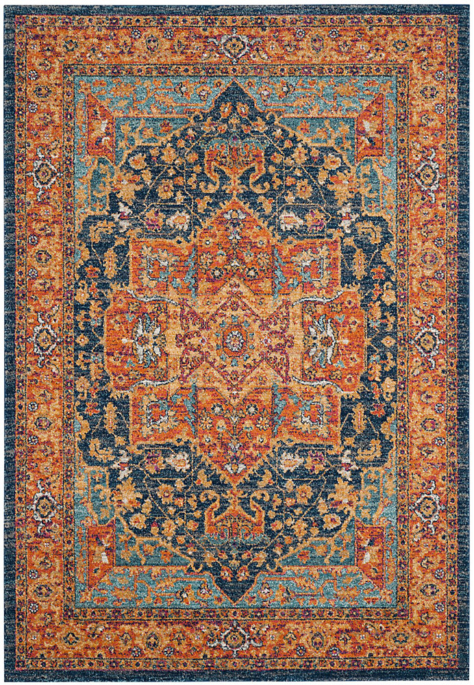 Evoke Watson Blue Orange 5 Ft 1 Inch X 7 6 Indoor Area Rug
