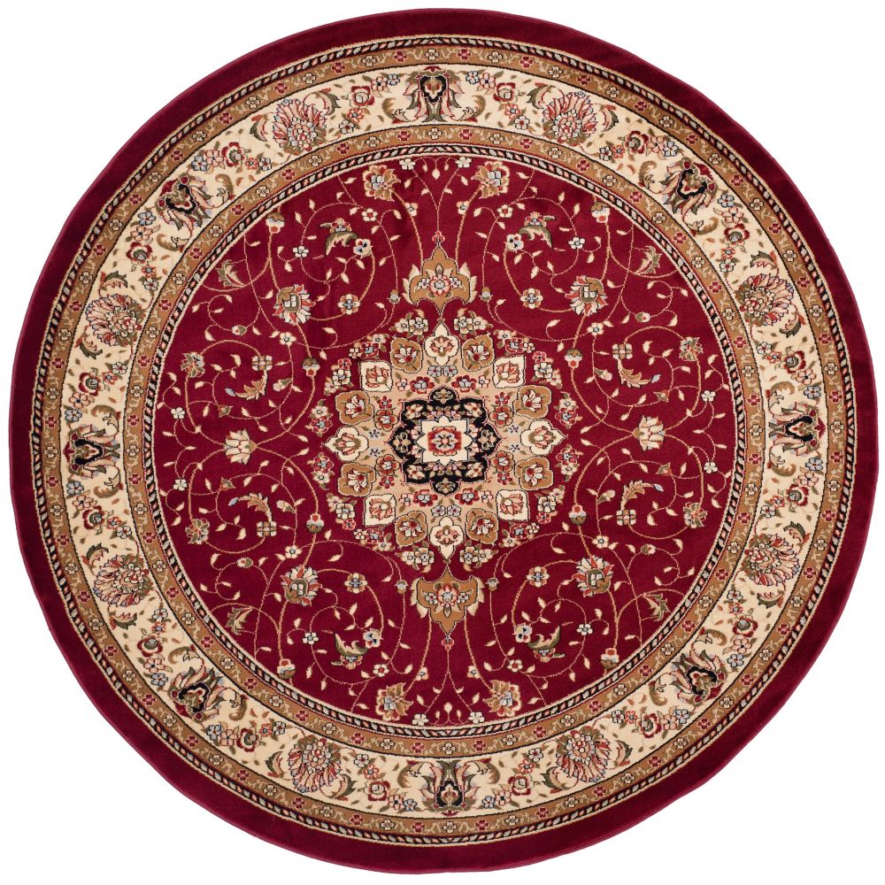 Safavieh Lyndhurst Gavin Red / Ivory 8 ft. x 8 ft. Indoor Round Area