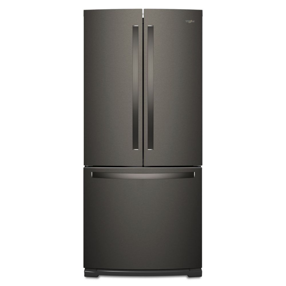 Whirlpool 30 Inch W 19 7 Cu Ft French Door Refrigerator In French Door Refrigerator In Fingerprint Resistant Black Stainless Steel Energy Star Photo Of