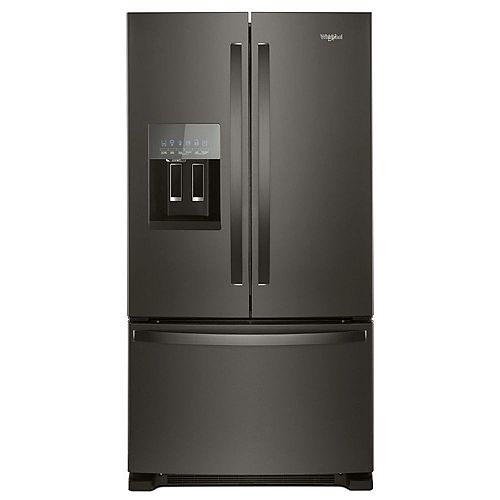 Réfrigérateur à porte française de 36 po W 25 pi3 en acier inoxydable noir résistant aux empreintes digitales - ENERGY STAR