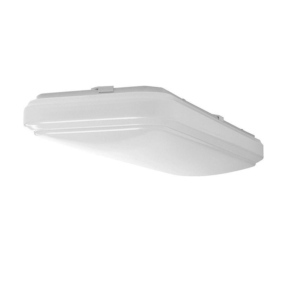 Hampton Bay 2 ft. White Rectangle LED Flush Mount Ceiling Light 1500 Lumens Dimmable 3000K