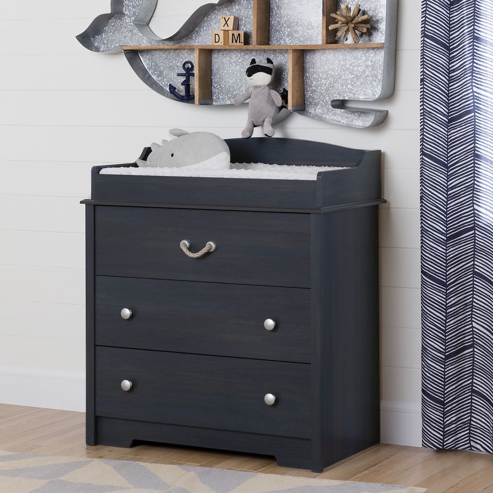Aviron Changing Table With Drawers Blueberry