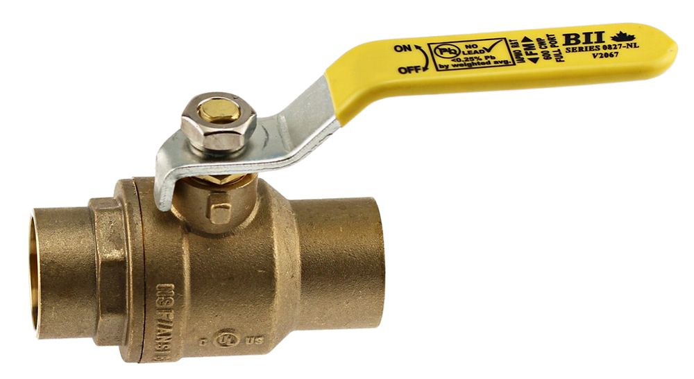Boshart Canada Jag Plumbing Packs 1 1/2 Inch C X C Brass Ball Valve