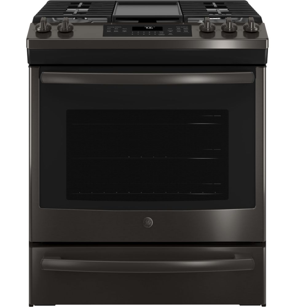 GE 5.0 cu. ft. FreeStanding Convection Gas Range with Steam Clean in Stainless Steel The Home