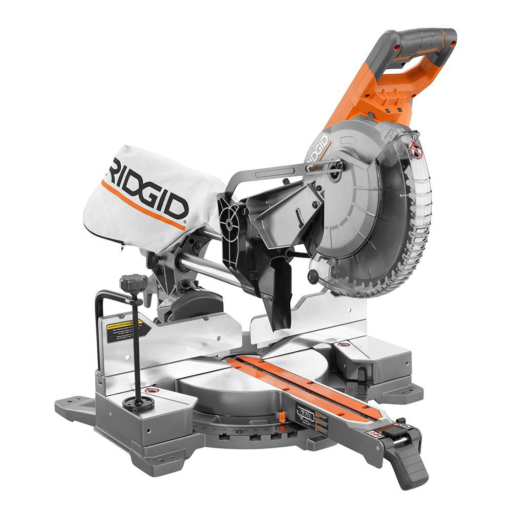 15 Amp 10-Inch Corded Dual Bevel Sliding Miter Saw with 70° Miter Capacity R4210 Rigid