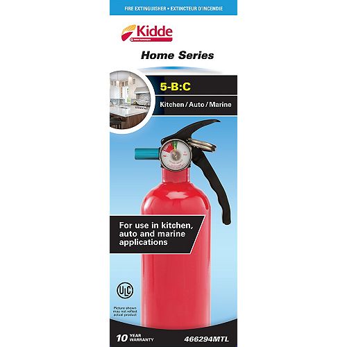 Kidde 3A/40BC Pro Series Rechargeable Red Fire Extinguisher The Home