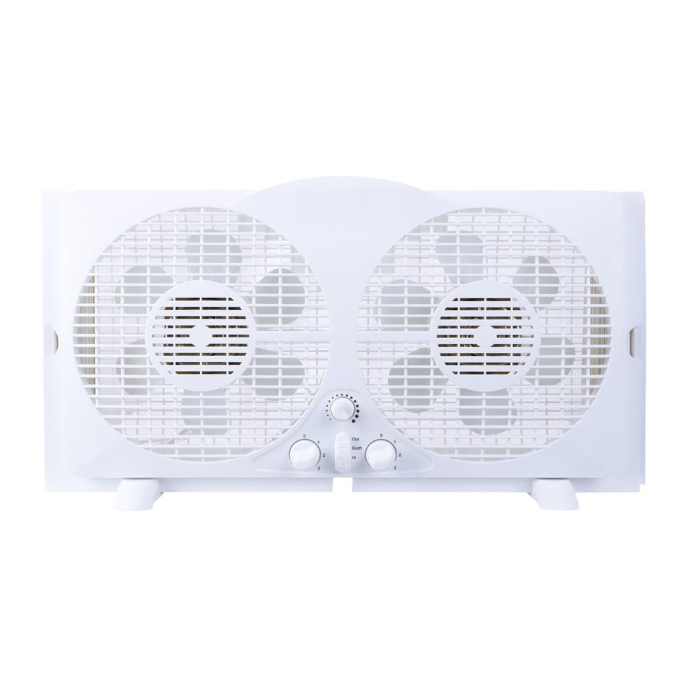 9inch Twin Window Fan in White